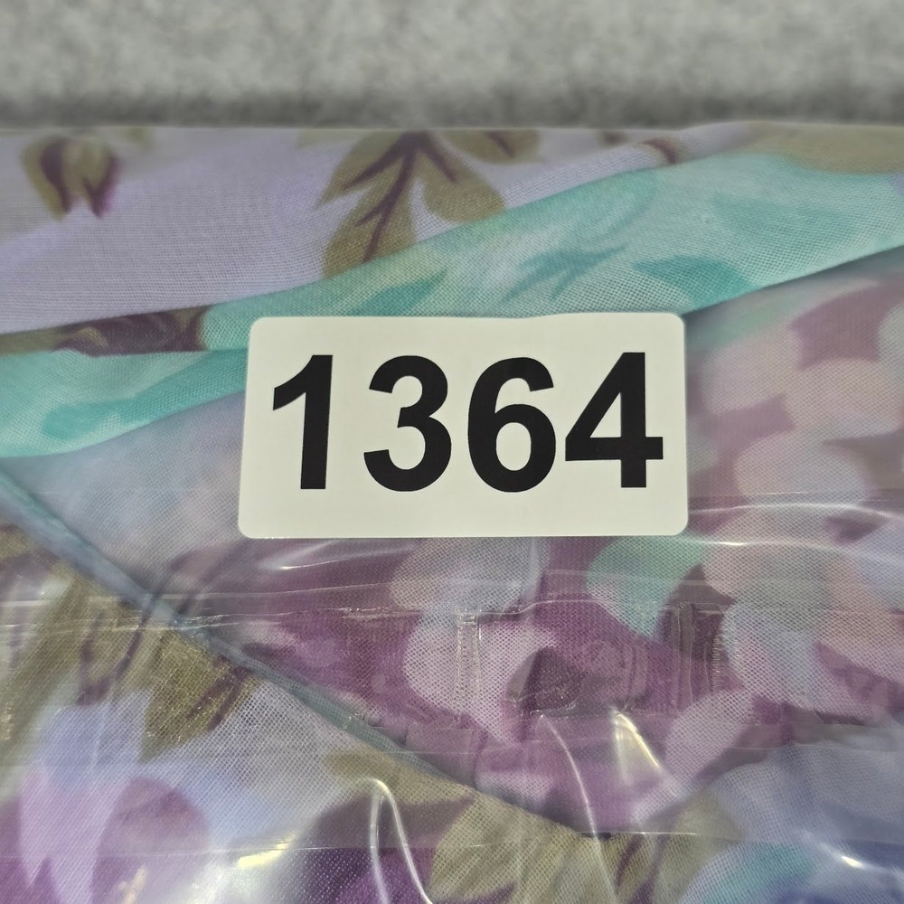 Vintage Meghan Mathews Midi Dress 10 Lilac Floral Asymmetrical Fairy Y2K Flutter - Picture 12 of 12